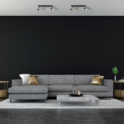 LED Спот TUBSSON 2xGU10/4,8W/230V черен/златист