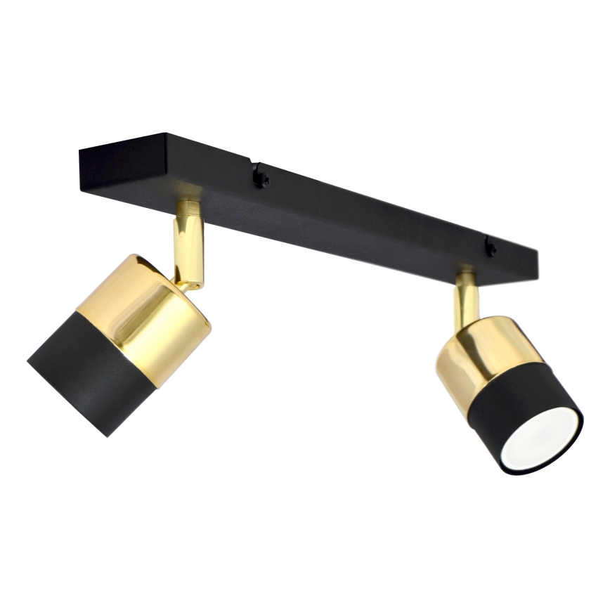 LED Спот TUBSSON 2xGU10/4,8W/230V черен/златист