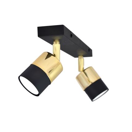 LED Спот TUBSSON 2xGU10/4,8W/230V черен/златист