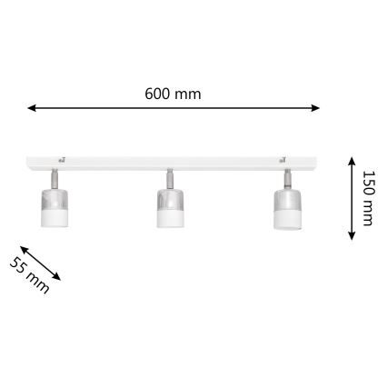 LED Спот TUBSSON 3xGU10/4,8W/230V бял/лъскав хром