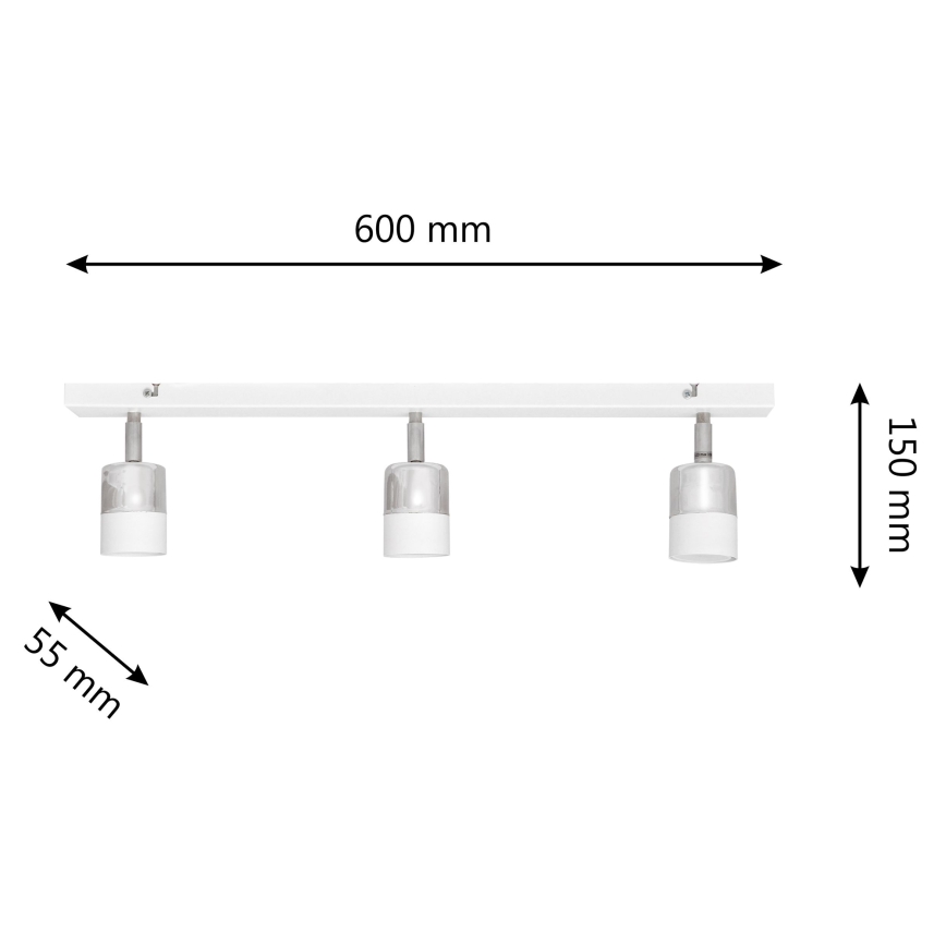 LED Спот TUBSSON 3xGU10/4,8W/230V бял/лъскав хром