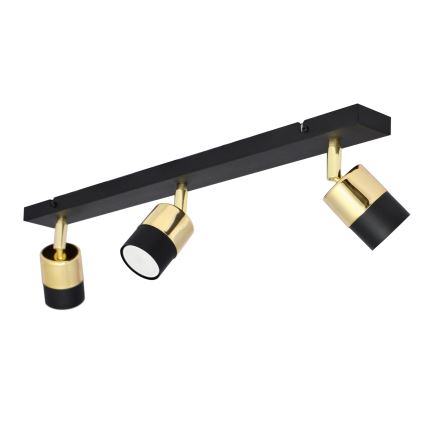 LED Спот TUBSSON 3xGU10/4,8W/230V черен/златист