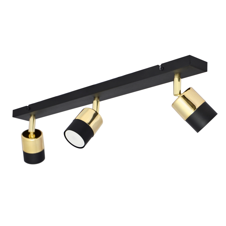 LED Спот TUBSSON 3xGU10/4,8W/230V черен/златист