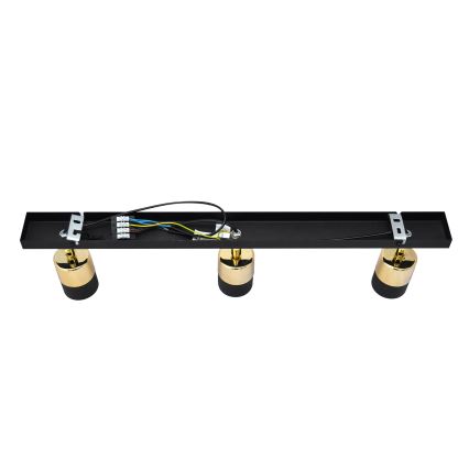 LED Спот TUBSSON 3xGU10/4,8W/230V черен/златист