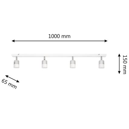 LED Спот TUBSSON 4xGU10/4,8W/230V бял/лъскав хром
