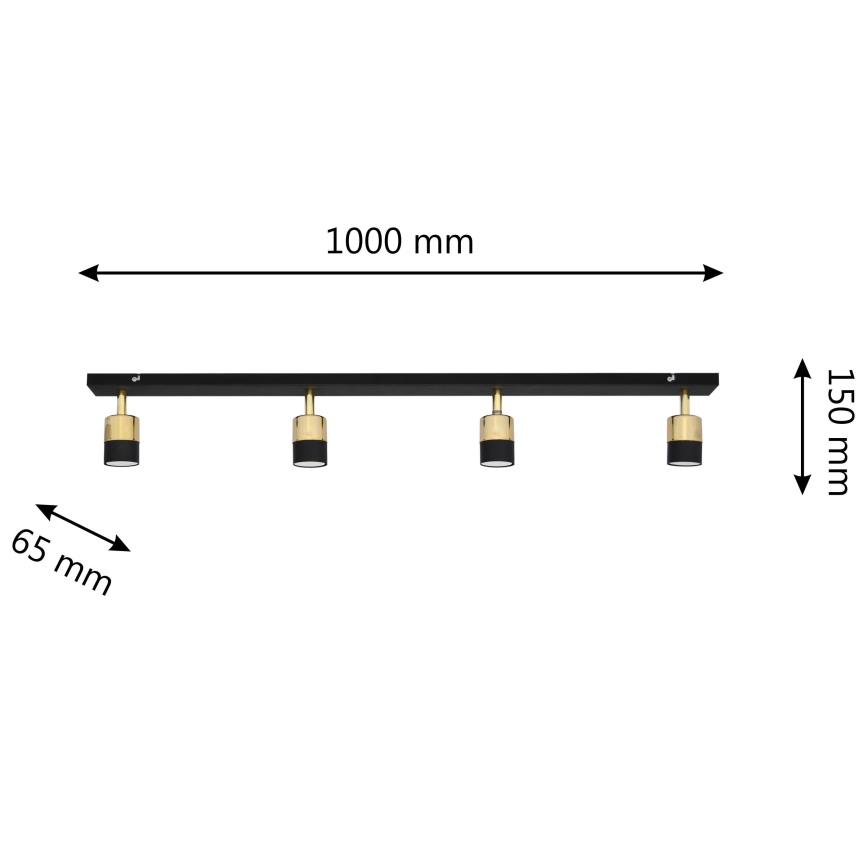 LED Спот TUBSSON 4xGU10/4,8W/230V черен/златист