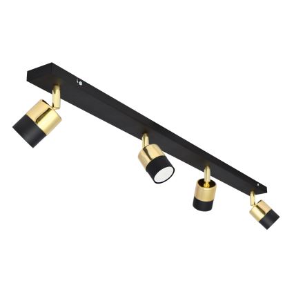 LED Спот TUBSSON 4xGU10/4,8W/230V черен/златист