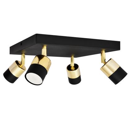 LED Спот TUBSSON 4xGU10/4,8W/230V черен/златист