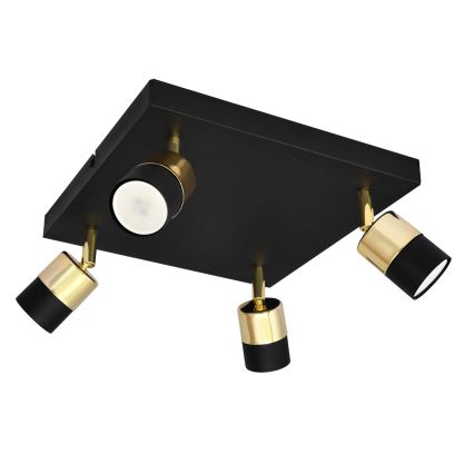 LED Спот TUBSSON 4xGU10/4,8W/230V черен/златист