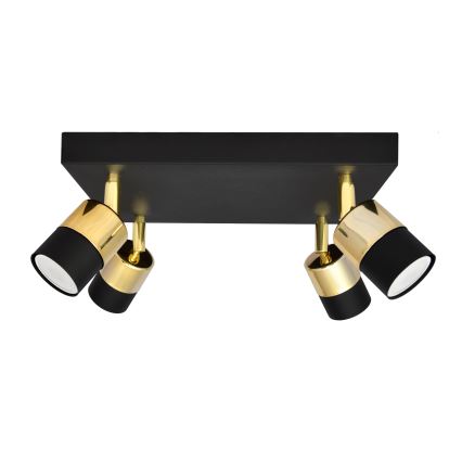 LED Спот TUBSSON 4xGU10/4,8W/230V черен/златист