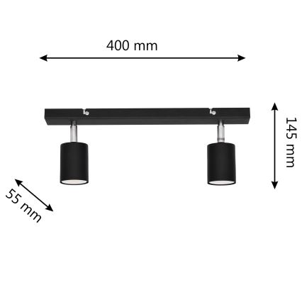 LED Спот TUNE 2xGU10/4,8W/230V черен