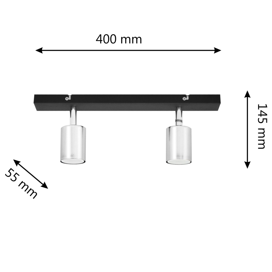 LED Спот TUNE 2xGU10/4,8W/230V матов хром/черен