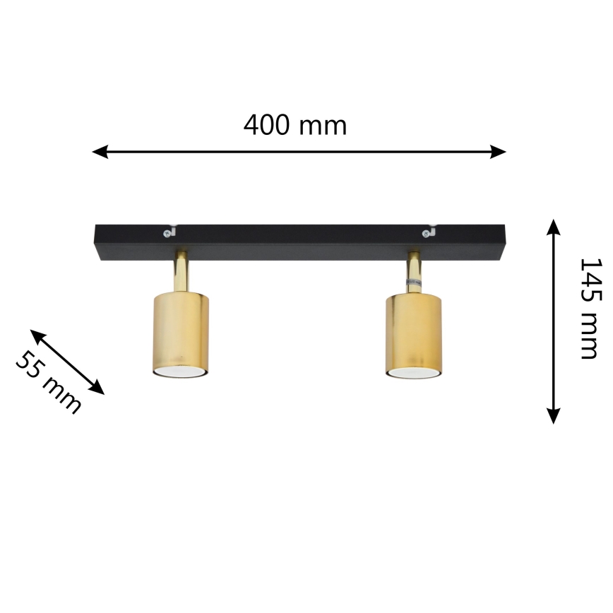 LED Спот TUNE 2xGU10/4,8W/230V златист/черен