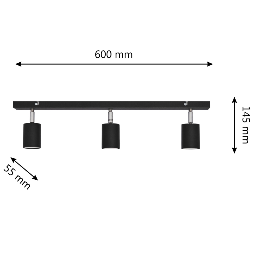 LED Спот TUNE 3xGU10/4,8W/230V черен
