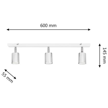 LED Спот TUNE 3xGU10/4,8W/230V матов хром/бял