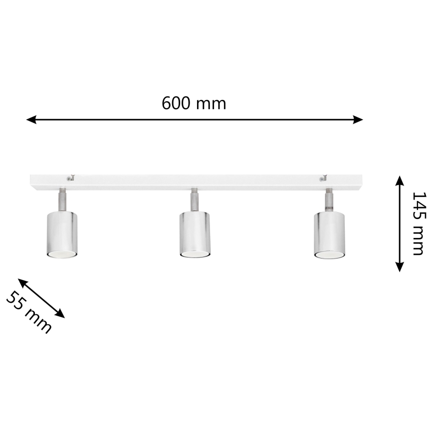 LED Спот TUNE 3xGU10/4,8W/230V матов хром/бял