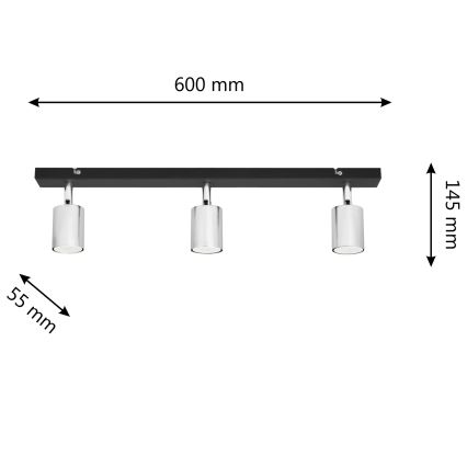 LED Спот TUNE 3xGU10/4,8W/230V матов хром/черен