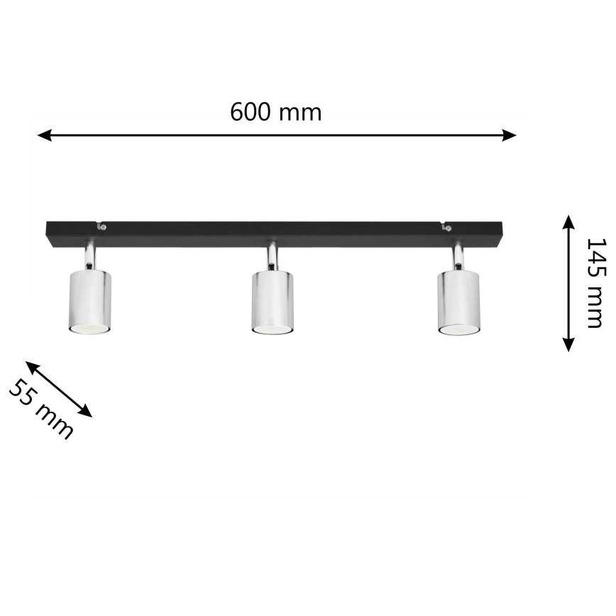 LED Спот TUNE 3xGU10/4,8W/230V матов хром/черен