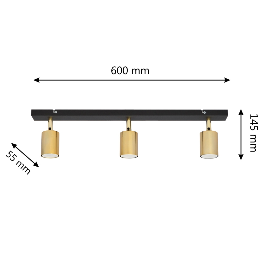 LED Спот TUNE 3xGU10/4,8W/230V златист/черен