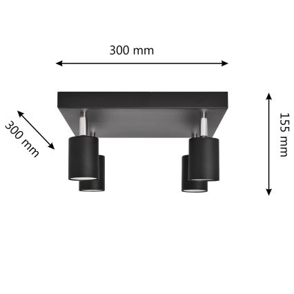 LED Спот TUNE 4xGU10/4,8W/230V черен