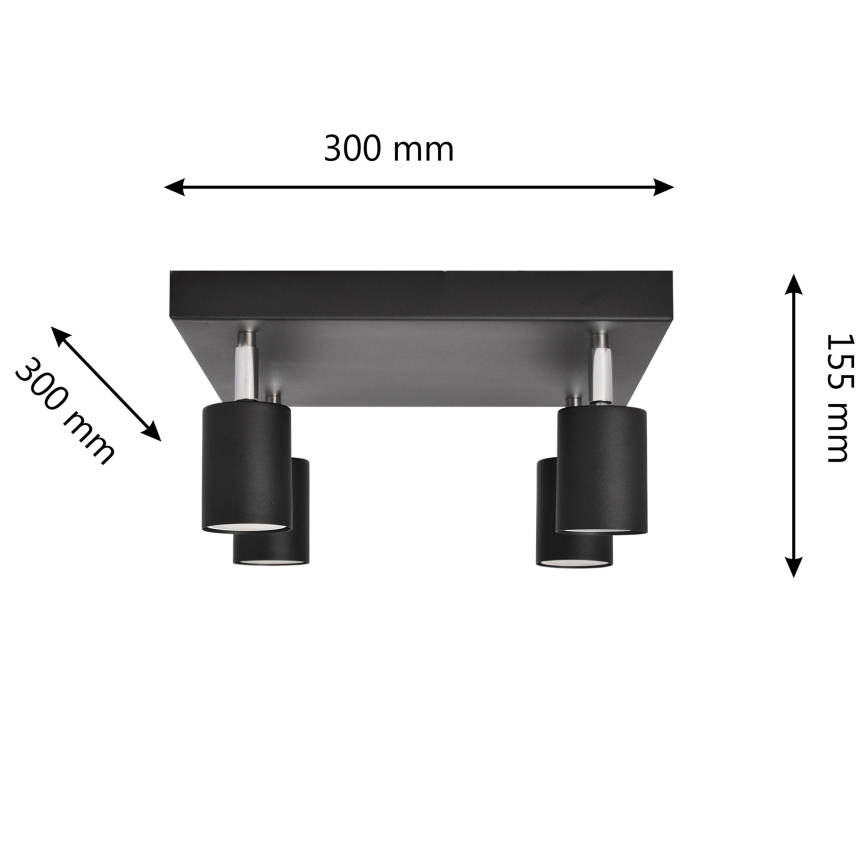 LED Спот TUNE 4xGU10/4,8W/230V черен