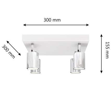 LED Спот TUNE 4xGU10/4,8W/230V матов хром/бял