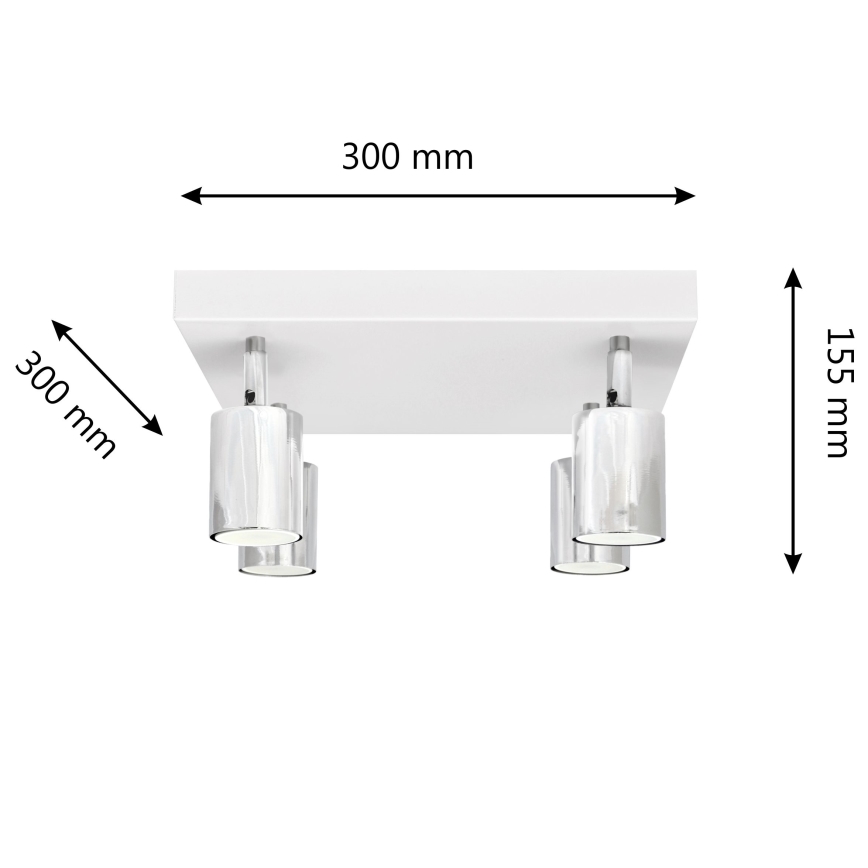 LED Спот TUNE 4xGU10/4,8W/230V матов хром/бял