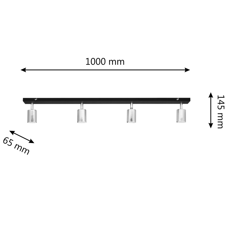 LED Спот TUNE 4xGU10/4,8W/230V матов хром/черен