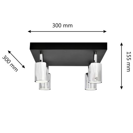 LED Спот TUNE 4xGU10/4,8W/230V матов хром/черен