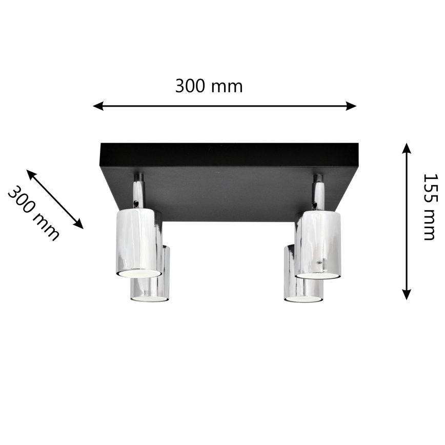 LED Спот TUNE 4xGU10/4,8W/230V матов хром/черен