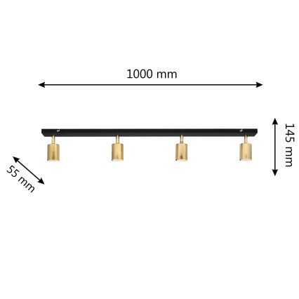 LED Спот TUNE 4xGU10/4,8W/230V златист/черен