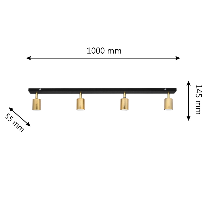LED Спот TUNE 4xGU10/4,8W/230V златист/черен