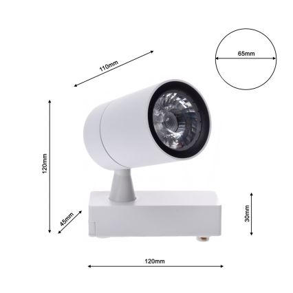 LED Спот за релсова система TRACK LIGHT LED/7W/230V 4000K бял