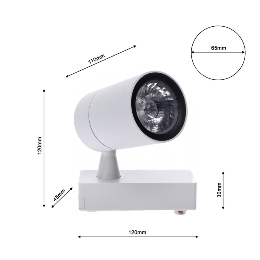 LED Спот за релсова система TRACK LIGHT LED/7W/230V 4000K бял