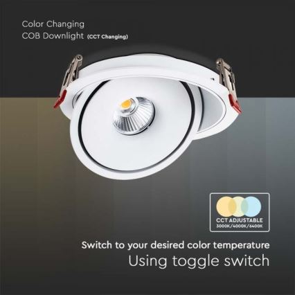 LED Спот за вграждане LED/12W/230V 3000/4000/6400K Ø 12 см бял