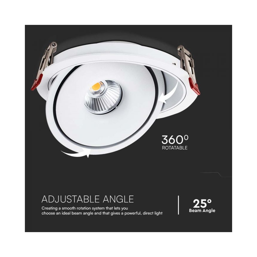 LED Спот за вграждане LED/20W/230V 3000/4000/6400K Ø 16,5 см бял