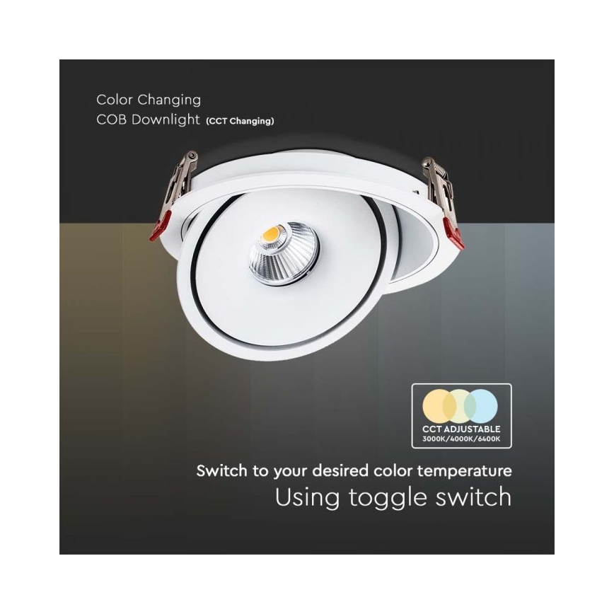 LED Спот за вграждане LED/20W/230V 3000/4000/6400K Ø 16,5 см бял