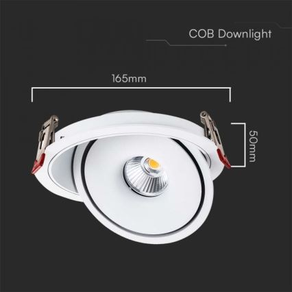 LED Спот за вграждане LED/20W/230V 3000/4000/6400K Ø 16,5 см бял