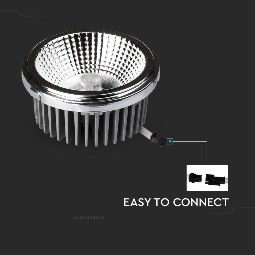 LED Спот за вграждане LED/20W/230V 4000K 40°/20° Ø 11 см лъскав хром