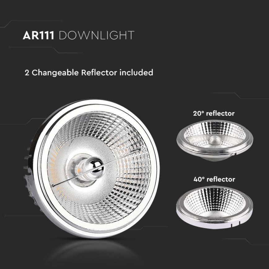 LED Спот за вграждане LED/20W/230V 4000K 40°/20° Ø 11 см лъскав хром