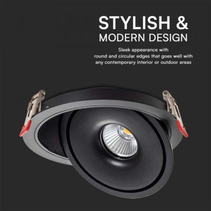 LED Спот за вграждане LED/28W/230V 3000/4000/6400K Ø 20 см черен
