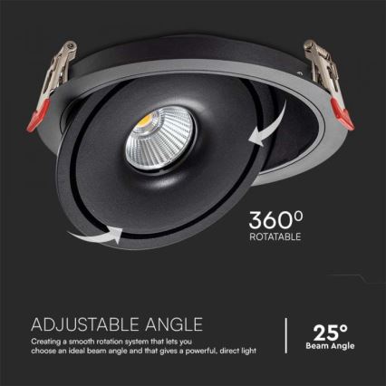 LED Спот за вграждане LED/28W/230V 3000/4000/6400K Ø 20 см черен