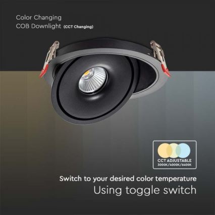 LED Спот за вграждане LED/28W/230V 3000/4000/6400K Ø 20 см черен