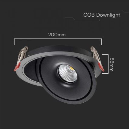 LED Спот за вграждане LED/28W/230V 3000/4000/6400K Ø 20 см черен