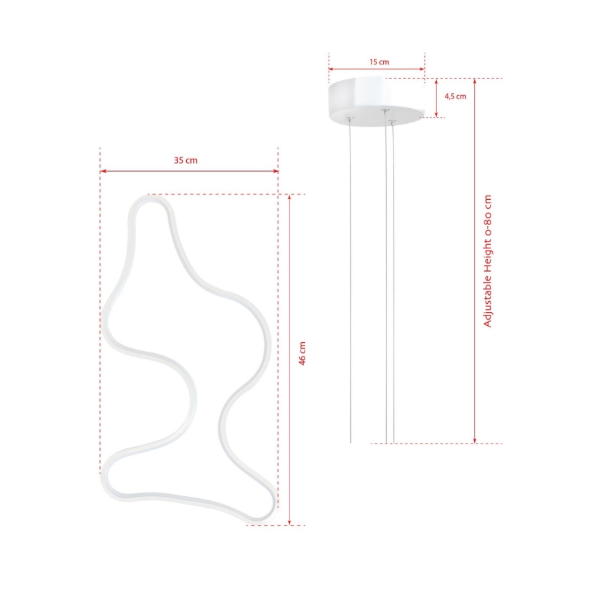 LED Стаен Лустер ARTISAN LED/36W/230V 6500K Бял