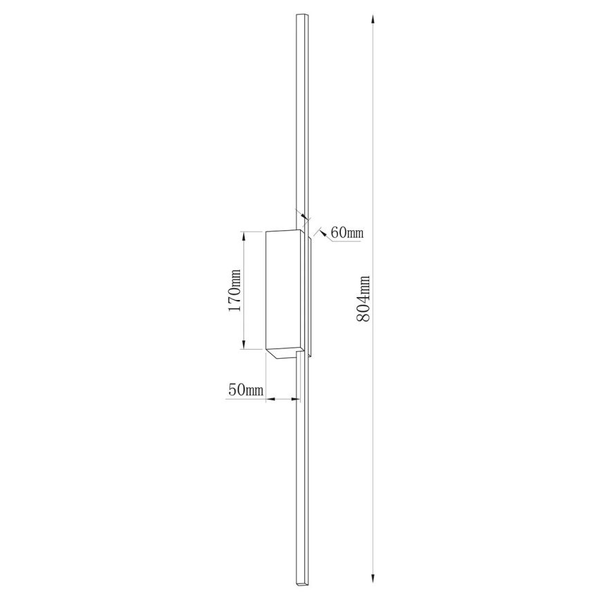 LED стенен аплик AISHA LED/12W/230V 4000K 80 cm черен