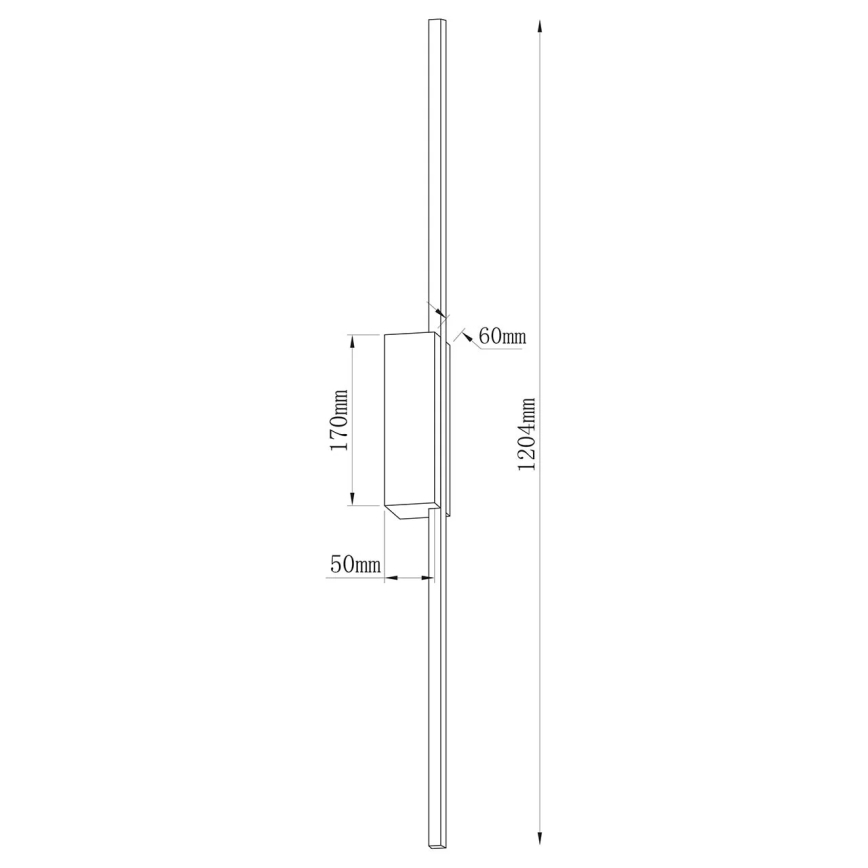 LED стенен аплик AISHA LED/20W/230V 4000K 120 cm черен