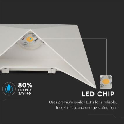LED стенен аплик LED/5W/230V 4000K IP65 бял