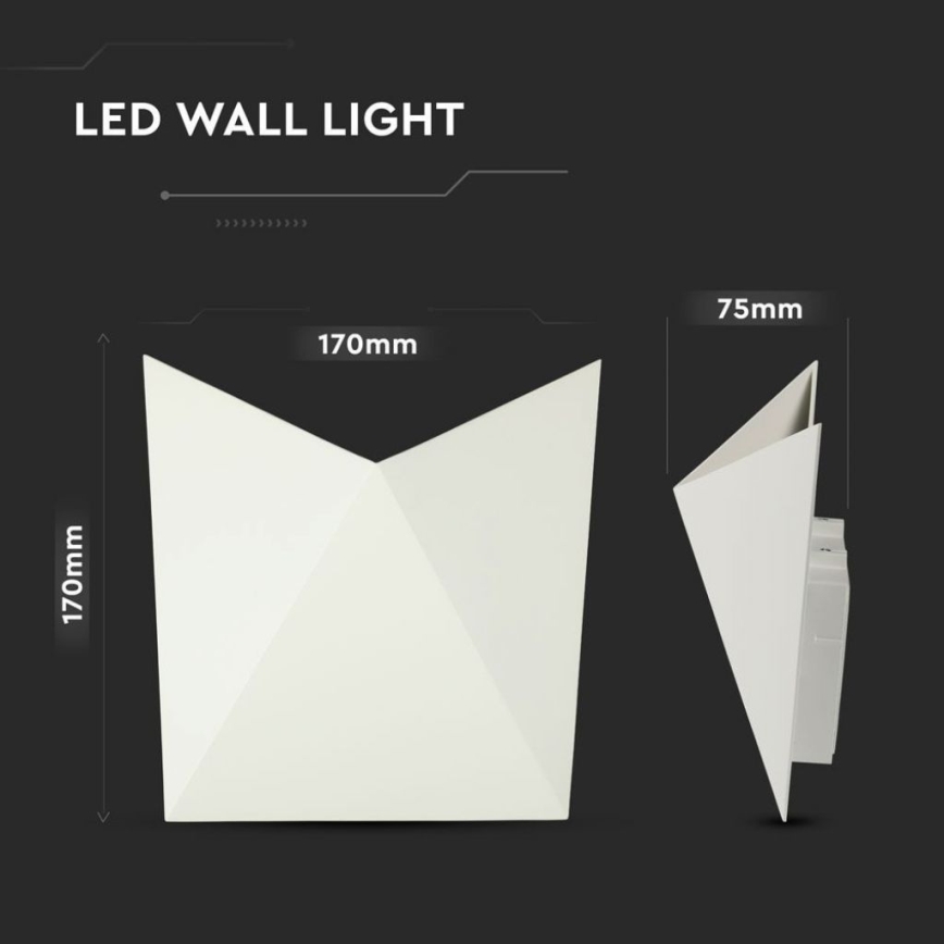 LED стенен аплик LED/5W/230V 4000K IP65 бял
