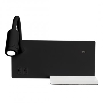 LED стенен аплик SHELF LED/4W+LED/5W+LED/2W/230V черен